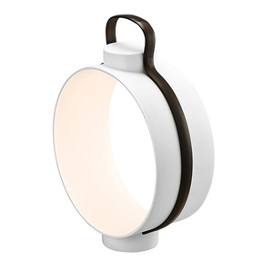 NIGHTINGALE LED LAMP L - WHITE/DARK BROWN BELT