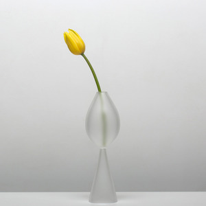 CLEAR B BUD VASE - FROSTED