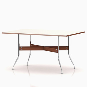 NELSON SWAG LEG DINING TABLE WITH RECTANGULAR TOP - WHITE LAMINATE