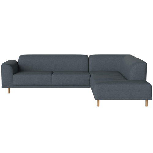 Hannah 6 Seater Cornersofa With Open End Right Nantes - Dust Blue