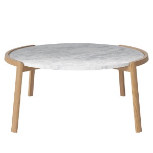 MIX COFFEE TABLE LARGE - MARBLE / OAK (GRAY, WHITE) (디스플레이 상품)