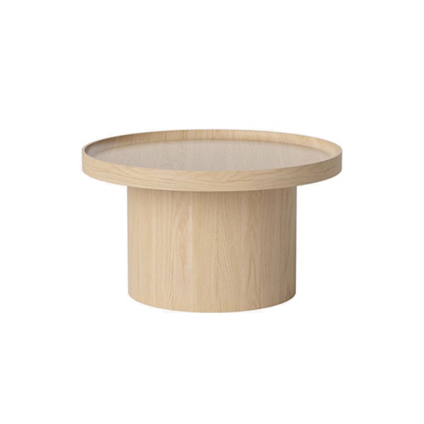 Plateau Coffee Table Ø61 - White Pigmented Lacquered Oak (REFURB)