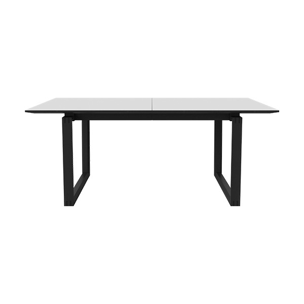 NORD DINING TABLE 180CM - WHITE LAMINATE / BLACK STAINED OILED OAK