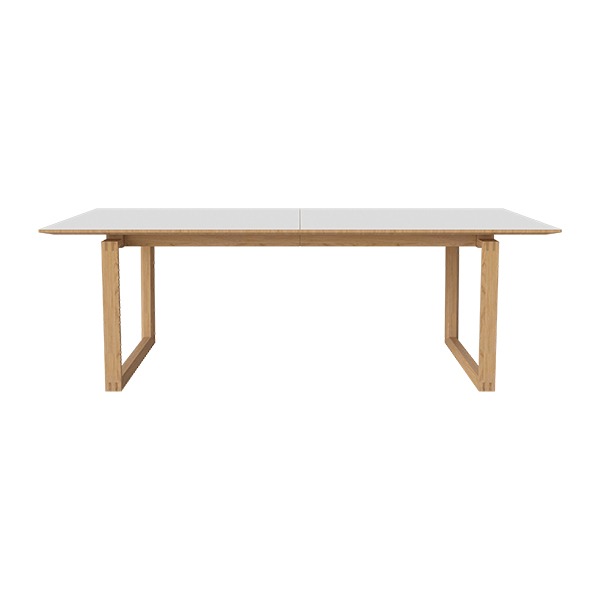 Nord Dining Table 220 cm - White Laminate / Oiled Oak (REFURB)
