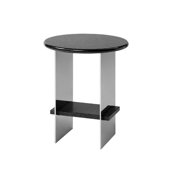 BLACK GRANITE SIDE TABLE