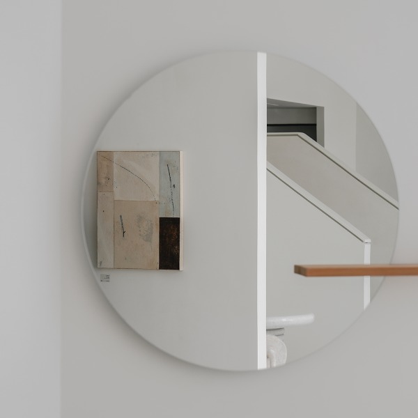 SHIFT MIRROR LARGE ROUND - WHITE OILED OAK (바로배송)
