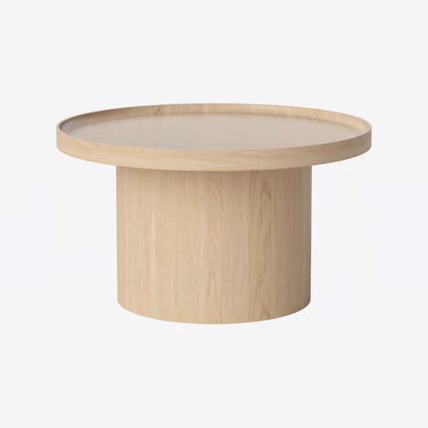PLATEAU COFFEE TABLE Ø74 - WHITE PIGMENTED LACQUERED OAK (한남DP)