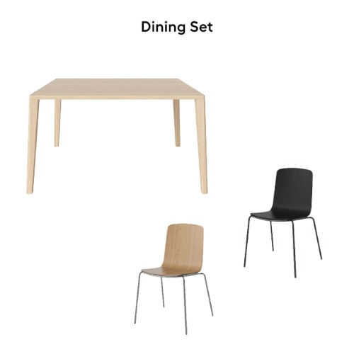[DINING SET2] GRACEFUL DINING + PALM CHAIR (2 Colors / 2 Sizes)