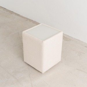 PIE SIDE TABLE - WHITE BOUCLE