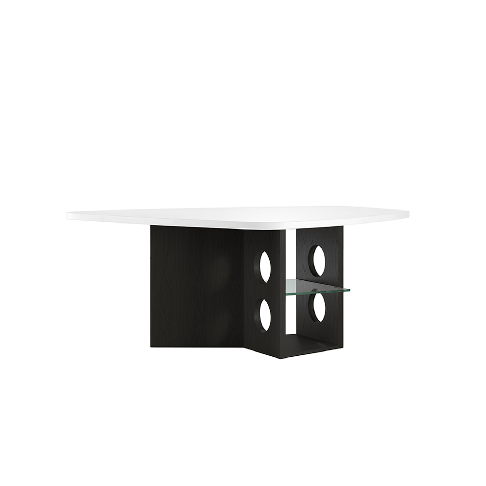 M21-1/M21 DINING, CONFERENCE OR EXECUTIBE DESK - WHITE / BLACK