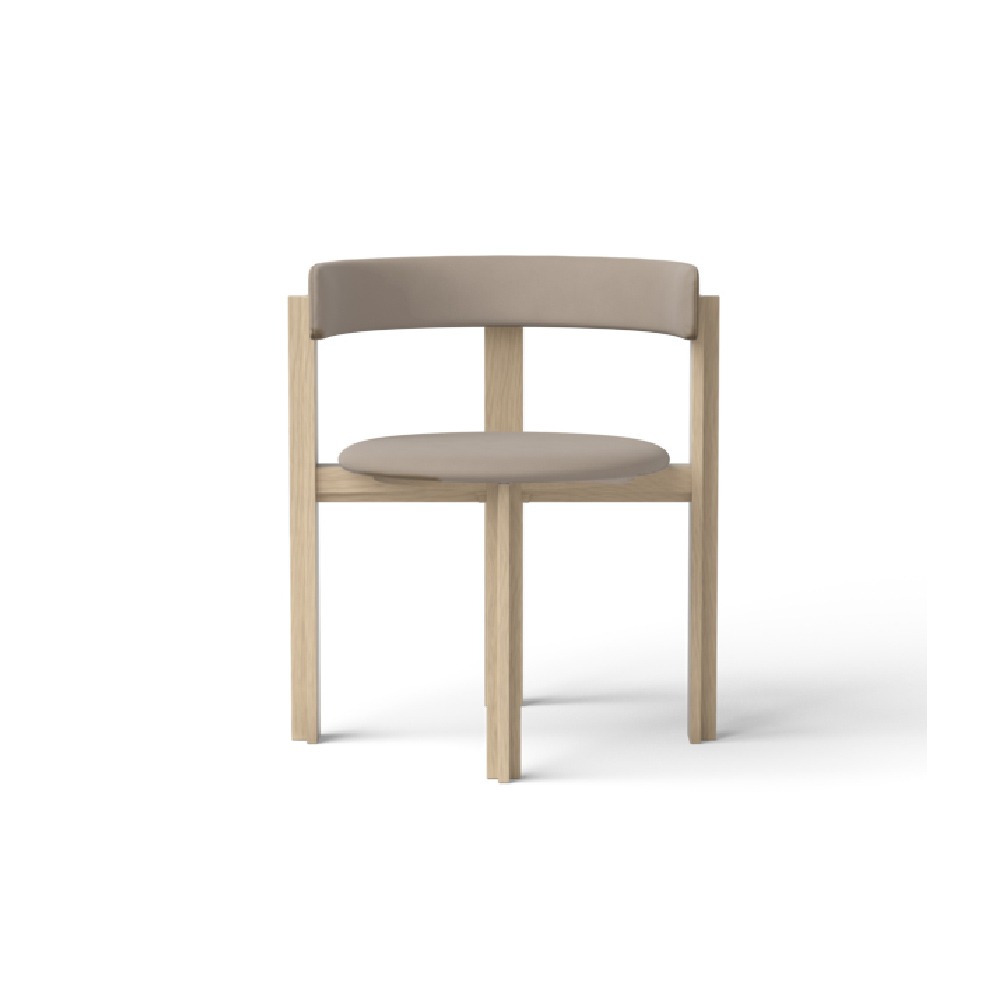 PRINCIPAL DINING CHAIR - WHITE OAK / LEATHER 2 LIGHT GREY(바로배송)