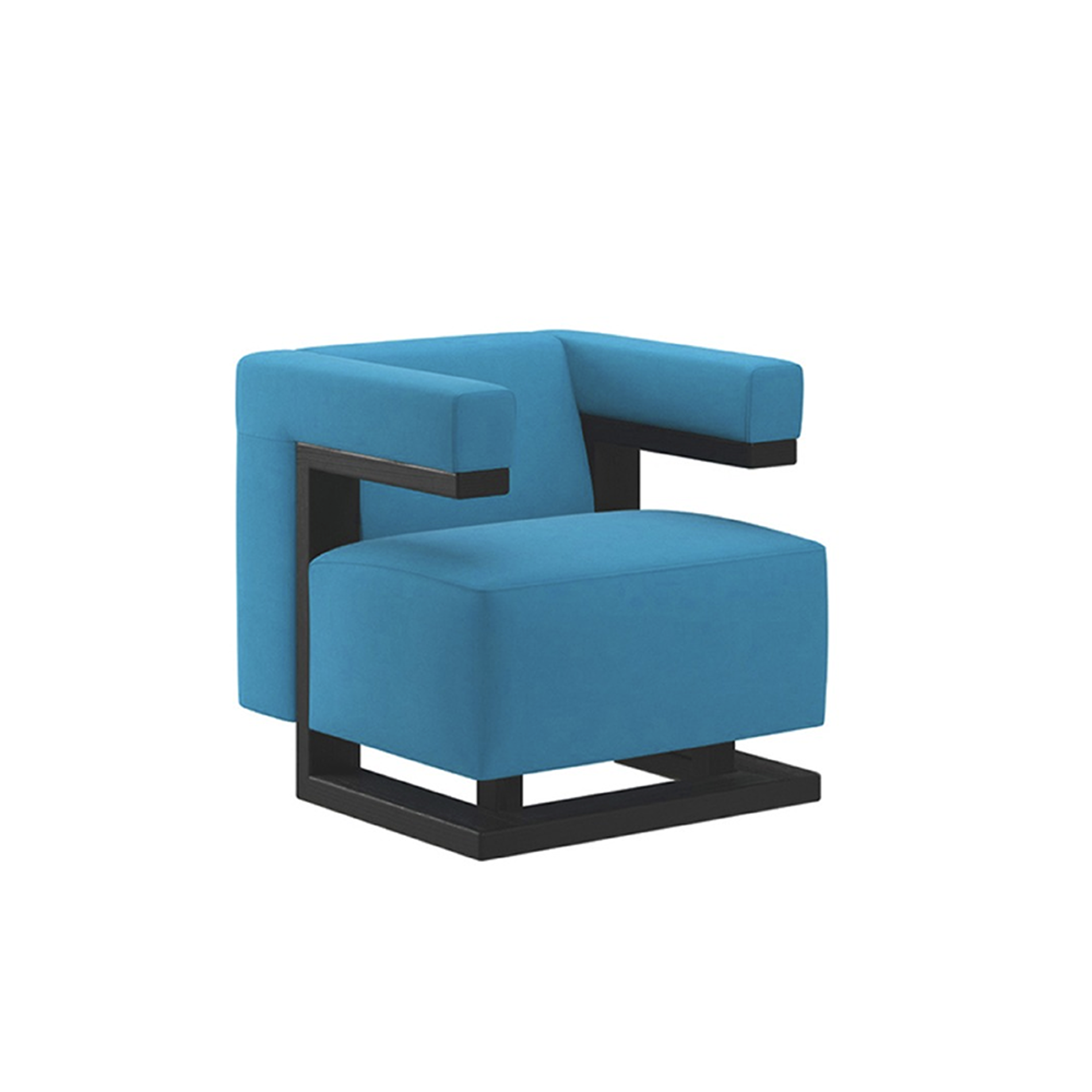 TECTA F51 Armchair - Black Lacquered / Hallingdal 65 850 (Blue)