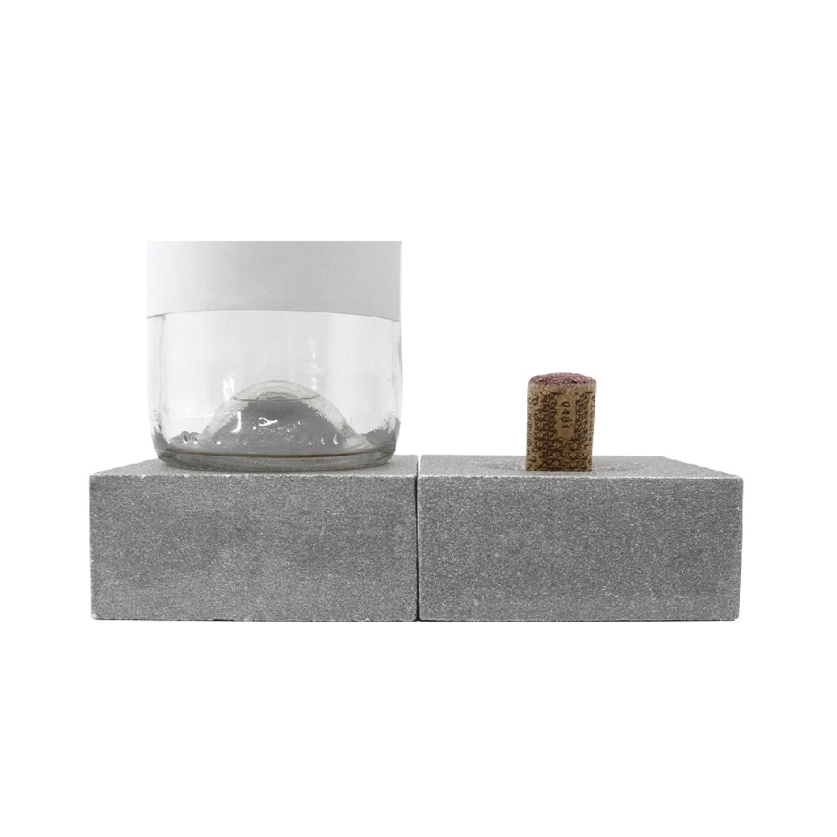 The Empathist Hole Cube Concrete / Aluminium (Wine Stand)