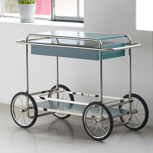 M4RS CONSOLE TROLLEY WITH DRAWER - GREEN (WITH BOTTLE HOLDER)