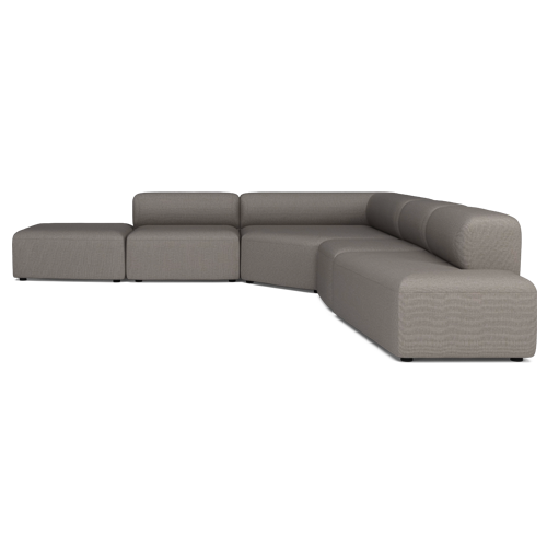 ANGLE 5 UNITS WITH CHAISE LONGUE RIGHT LONDON - GREY BROWN