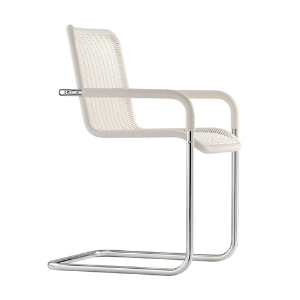 D41 Cantilever chair  with armrests - WHITE (한남DP)