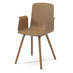 BOLIA Palm Veneer Dining Chair With Armrest - Oiled Oak