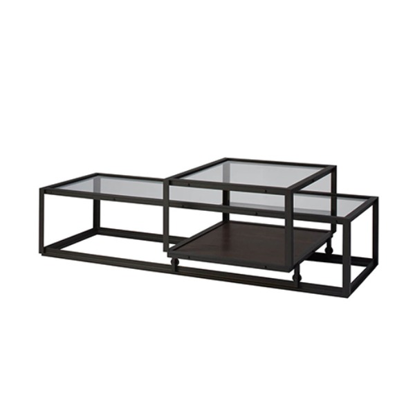 Spectrum Tangled Coffee Table - Black/Smoked Glass -2size