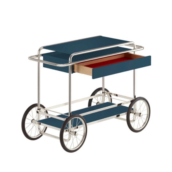 M4RS CONSOLE TROLLEY WITH DRAWER - NAVY  (WITH BOTTLE HOLDER)