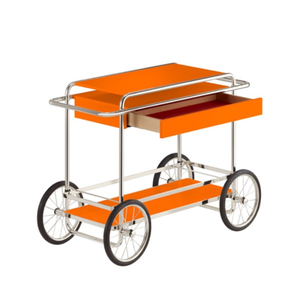 M4RS CONSOLE TROLLEY WITH DRAWER - ORANGE  (WITH BOTTLE HOLDER)