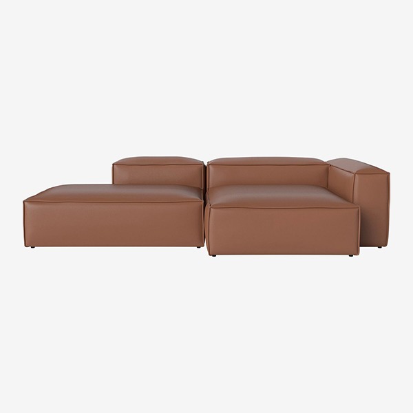 COSIMA 2 UNITS WITH CHAISE LONGUE LARGE AND OPEN END QUATTRO TRACEABLE - COGNAC