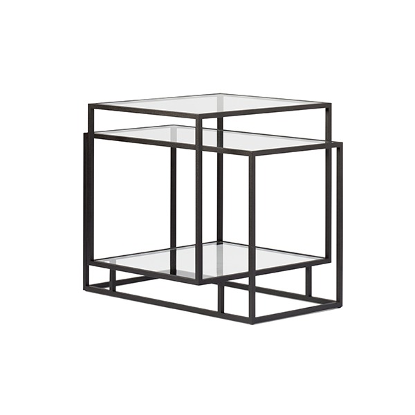 Spectrum Tangled Side Table - Black / Smoked Glass
