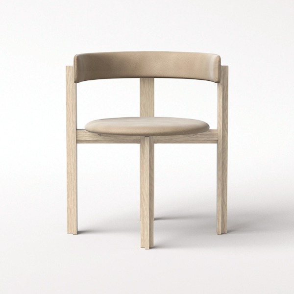 PRINCIPAL DINING CHAIR - Solid Oak / Leather 2 Nuance - Light Grey, Heavenly Grey (바로배송)