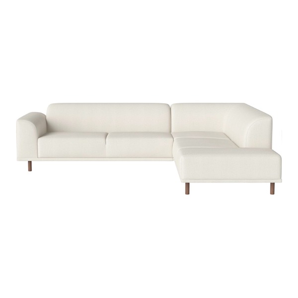 HANNAH 6 SEATER CORNERSOFA WITH OPEN END ASCOT - IVORY / WALNUT (바로배송)