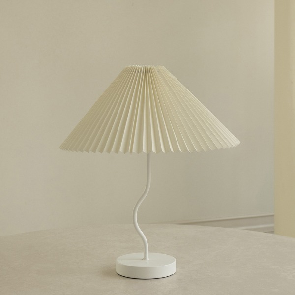 PLEATED STAND LAMP M - WHITE