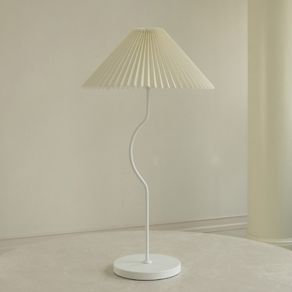 PLEATED MEDIUM STAND LAMP - WHITE