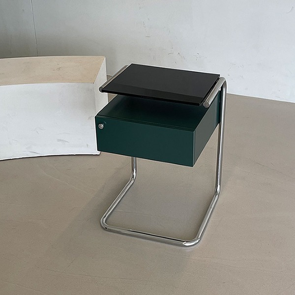 VOO BED SIDE TABLE - DARK GREEN
