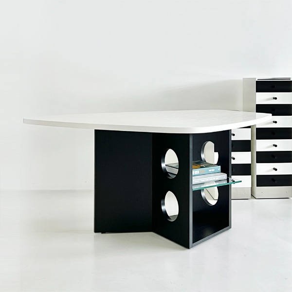 [PRE-ORDER] M21-1 DINING, CONFERENCE OR EXECUTIBE DESK - WHITE / BLACK (6개월소요)