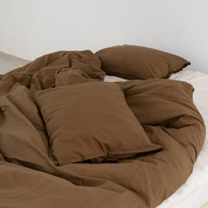 Plain Cotton Pillow Cover - Brown