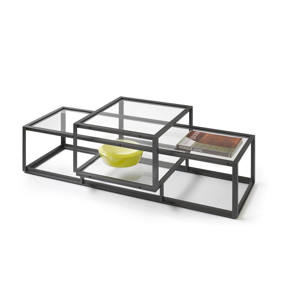 Spectrum Tangled Coffee Table - Black/Clear Glass 2size