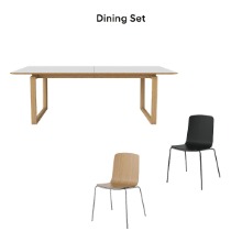 [DINING SET1] NORD DINING TABLE + PALM CHAIR (2 Colors)
